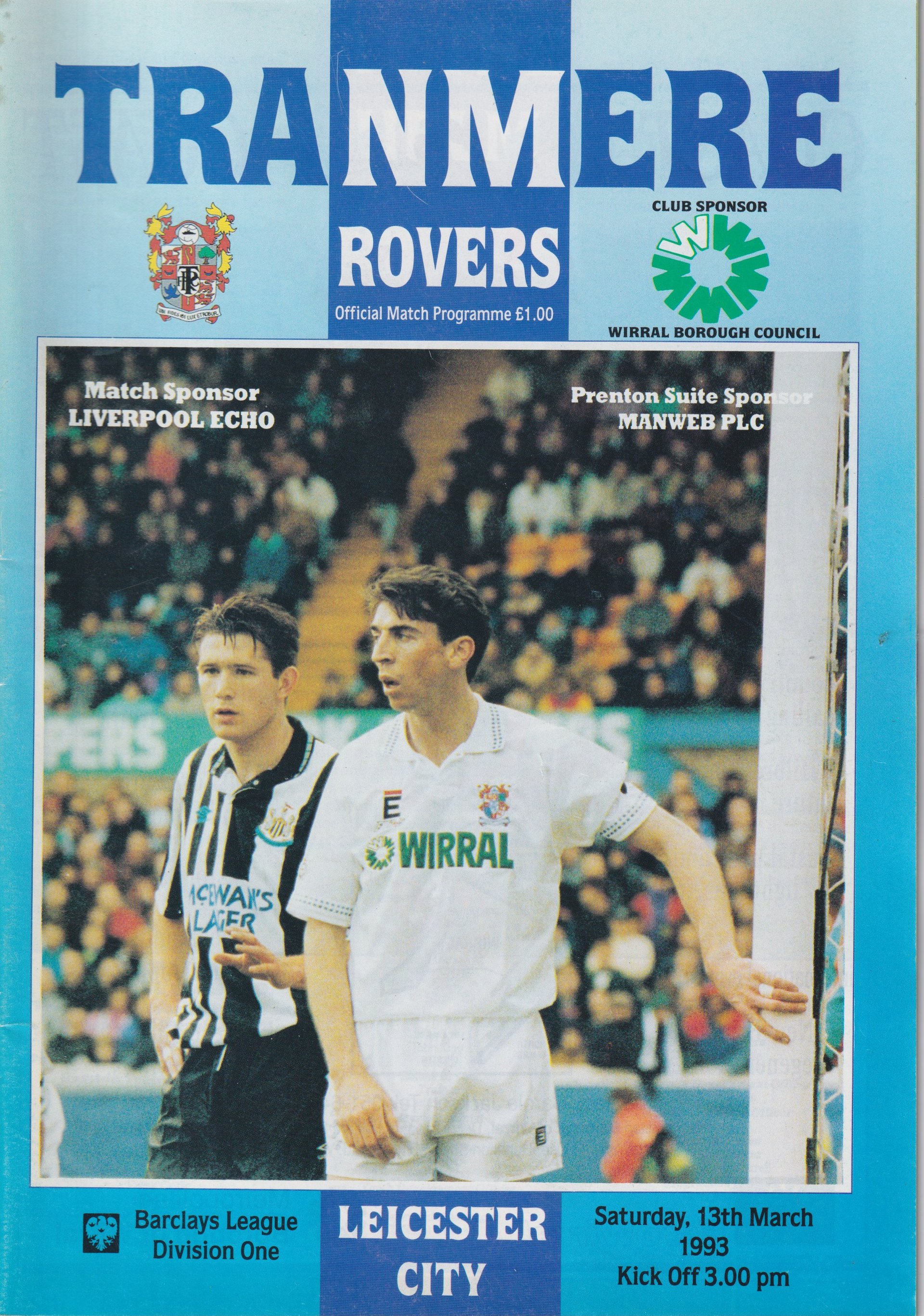 Tranmere Rovers v Leicester City match programme